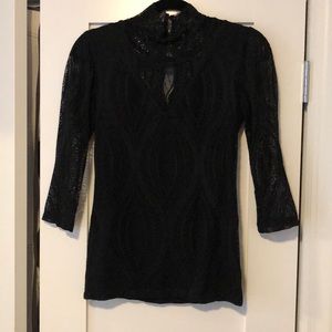 Black lace turtle neck